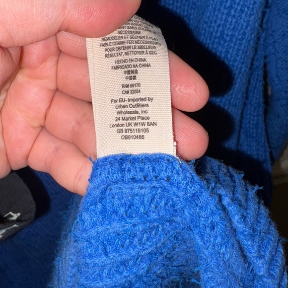 Free People Sunday V-Neck Sweater Cerulean Blue OB910486 - Picture 11 of 11